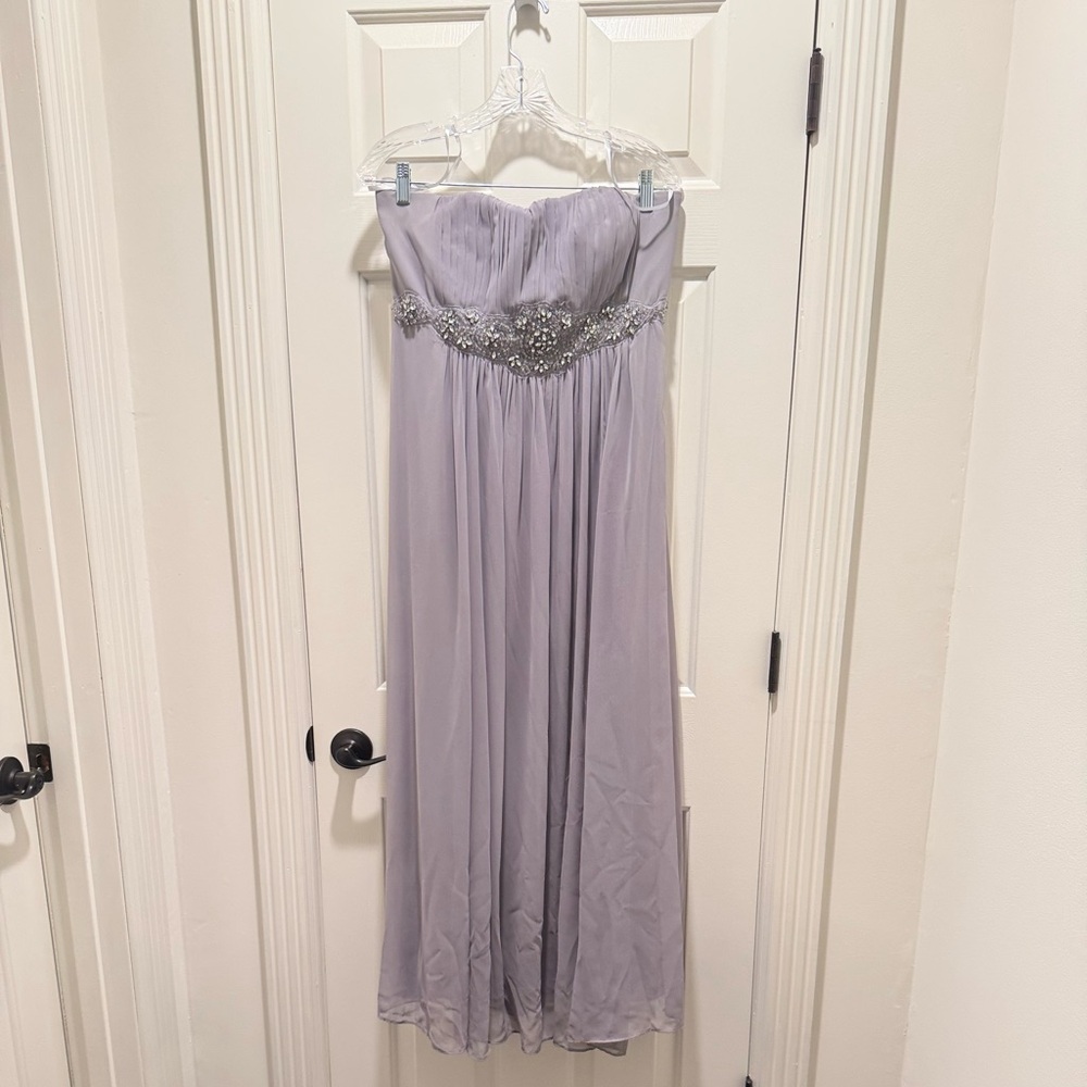 Dancing Queen Elegant Strapless Gray Dress
